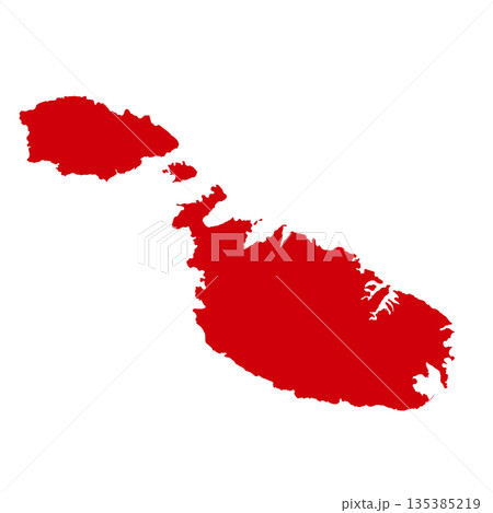 Map of Malta, sign silhouette. World Map Globe. Vector Illustration isolated on white background. Europe continent Map of Malta, sign silhouette. World Map Globe. Vector Illustration isolated on white background. Europe continent 135385219