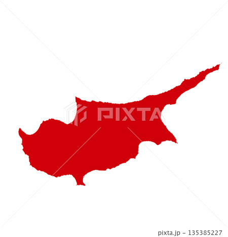 Map of Cyprus, sign silhouette. World Map Globe. Vector Illustration isolated on white background. Europe continent 135385227