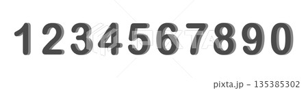 Set of colorful numbers. Vector illustration. Template elements for greeting card, web design. Mathematics educational children game 135385302