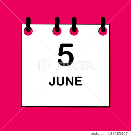 June 5. Daily Calendar icon for design. Simple design for business brochure, flyer, print media, advertisement. Easily editable June 5. Daily Calendar icon for design. Simple design for business brochure, flyer, print media, advertisement. Easily editable 135385307