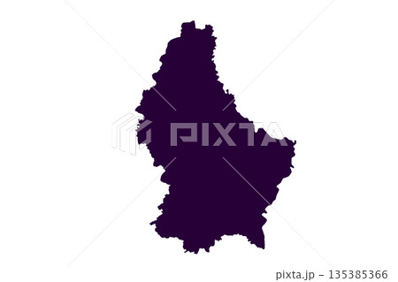 Map of Luxembourg, sign silhouette. World Map Globe. Vector Illustration isolated on white background. Europe continent 135385366
