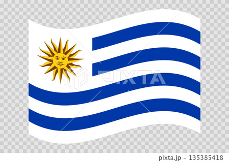 Flag of Uruguay. Uruguayan national symbol in official colors. Template icon. Abstract vector background Flag of Uruguay. Uruguayan national symbol in official colors. Template icon. Abstract vector background 135385418