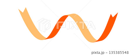 Orange flat ribbons isolated on white background. Ribbon banner vector illustration. Holiday lace 135385548