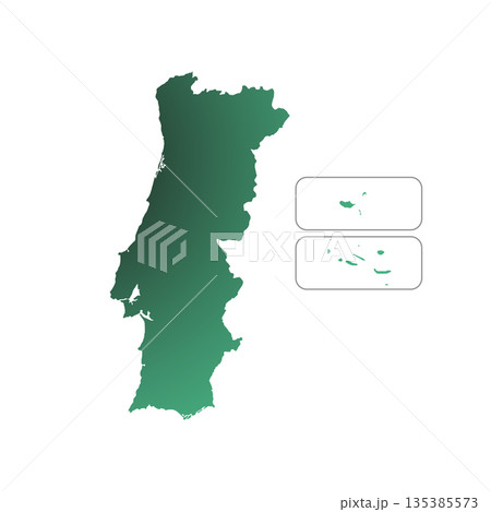Map of Portugal, sign silhouette. World Map Globe. Vector Illustration isolated on transparent background. Europe continent Map of Portugal, sign silhouette. World Map Globe. Vector Illustration isolated on transparent background. Europe continent 135385573