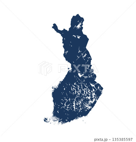 Map of Finland, sign silhouette. World Map Globe. Vector Illustration isolated on white background. Europe continent 135385597