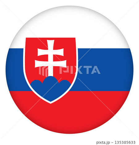 Glass light ball with flag of Slovakia. Round sphere, template icon. Slovak national symbol. Glossy realistic ball, 3D abstract vector illustration. Big bubble Glass light ball with flag of Slovakia. Round sphere, template icon. Slovak national symbol. Glossy realistic ball, 3D abstract vector illustration. Big bubble 135385633