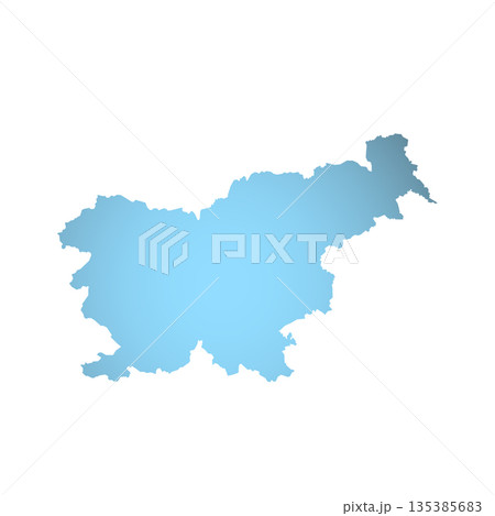 Map of Slovenia, sign silhouette. World Map Globe. Vector Illustration isolated on white background. Europe continent 135385683