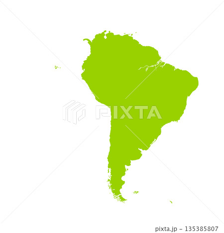 Map of South America, sign silhouette. World Map Globe. Vector Illustration isolated on transparent background. Latin American continent Map of South America, sign silhouette. World Map Globe. Vector Illustration isolated on transparent background. Latin American continent 135385807