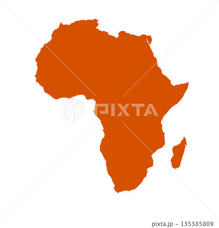 Map of Africa, sign silhouette. World Map Globe. Vector Illustration isolated on transparen background. African continent 135385809