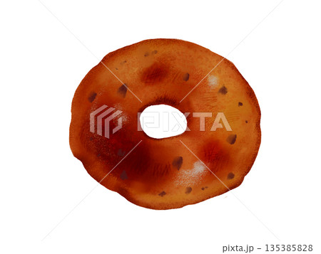 手描きのベーグルのイラスト　水彩画風　 135385828
