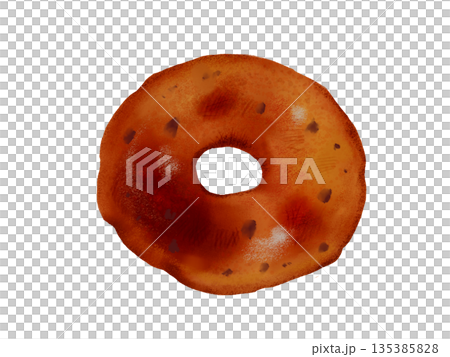 手描きのベーグルのイラスト　水彩画風　 135385828