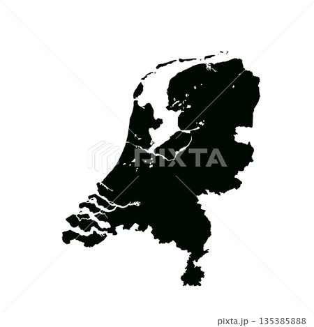 Map of Netherlands, sign silhouette. World Map Globe. Vector Illustration isolated on transparent background. Europe continent Map of Netherlands, sign silhouette. World Map Globe. Vector Illustration isolated on transparent background. Europe continent 135385888