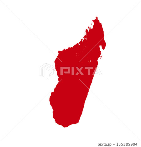Map of Madagasсar, sign silhouette. World Map Globe. Vector Illustration isolated on white background. African continent Map of Madagasсar, sign silhouette. World Map Globe. Vector Illustration isolated on white background. African continent 135385904