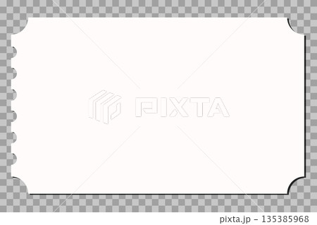 Vector empty ticket template. Isolated modern coupon mockup for travelling, movie, theater, airplane. Blank white tickets, icon. Concert, festival, event admit layouts 135385968