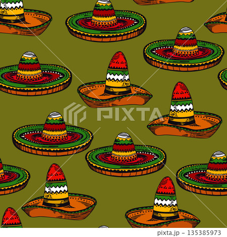 Seamless pattern with cacti, blooming succulent on color background. Vector hand drawn illustration for packaging, fabric, textile. Wild west cactus, western concept Seamless pattern with cacti, blooming succulent on color background. Vector hand drawn illustration for packaging, fabric, textile. Wild west cactus, western concept 135385973