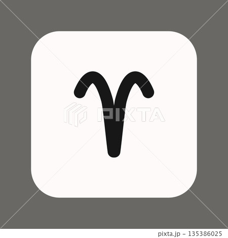 Zodiac horoscope. Aries astrological icon symbol. Stylized star sign esoteric. Simple line vector illustration Zodiac horoscope. Aries astrological icon symbol. Stylized star sign esoteric. Simple line vector illustration 135386025