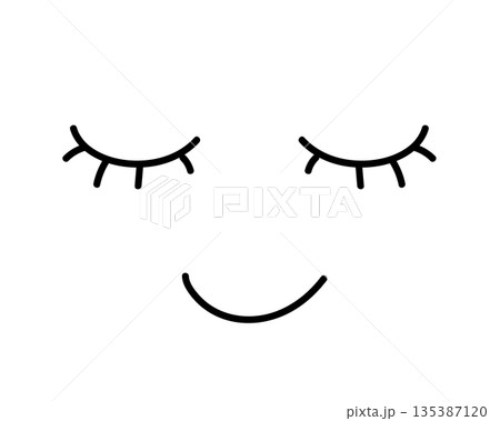 ゆるい顔のイラスト（リラックス） 135387120