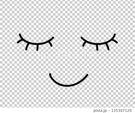 ゆるい顔のイラスト（リラックス） 135387120