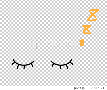 ゆるい顔のイラスト(睡眠) ゆるい顔のイラスト(睡眠) 135387121