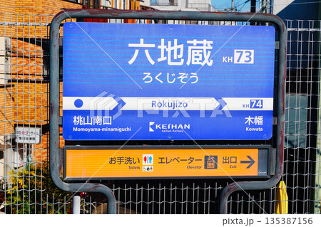 六地蔵駅 駅名標 六地蔵駅 駅名標 135387156