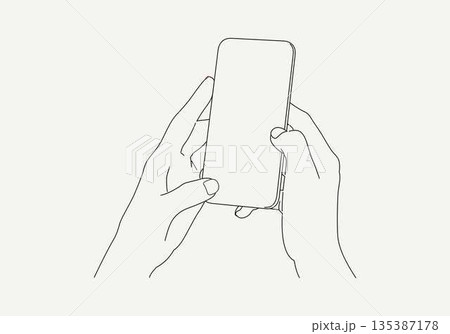 a person holding a phone with a blank screen 135387178