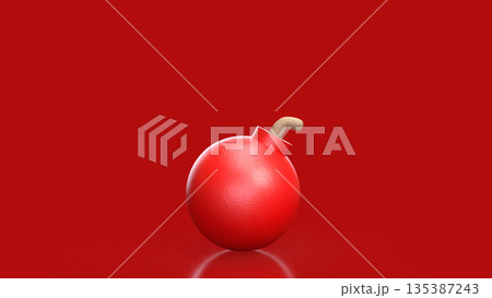 Red Bomb Representing Imminent Danger and High Risk Crisis Concept 3d render. Red Bomb Representing Imminent Danger and High Risk Crisis Concept 3d render. 135387243