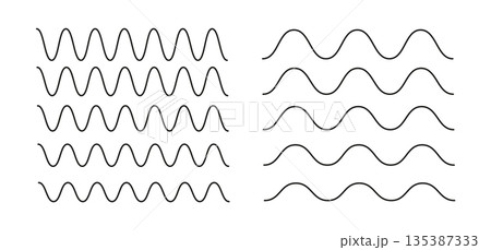 Wavy and zigzag horizontal underline vector illustration. Waves line collection. Set of wavy lines. Wave ornament pattern. Wave thin line background. Wavy and zigzag horizontal underline vector illustration. Waves line collection. Set of wavy lines. Wave ornament pattern. Wave thin line background. 135387333