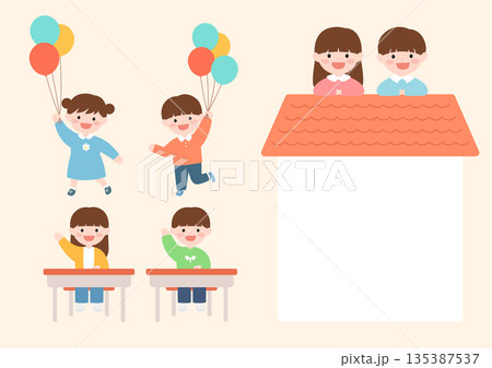 Vector illustrations of cute children. 135387537