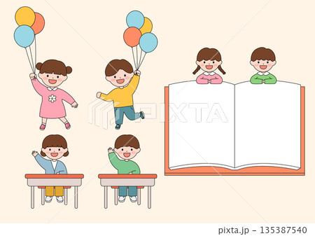 Vector illustrations of cute children. 135387540