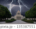 稲妻と国会議事堂 135387551