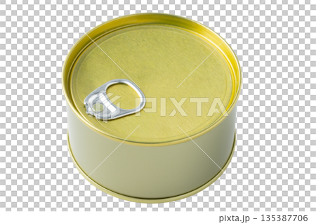 透明背景（png）に金色の無地の缶詰 135387706