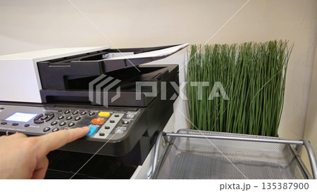 Modern Office Printer with User Input in a Chic Environment Modern Office Printer with User Input in a Chic Environment 135387900