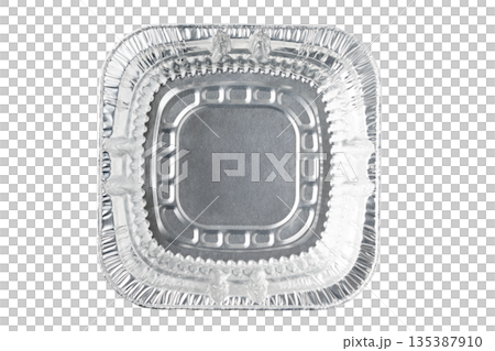 透明背景上的方形鋁製容器（png） 135387910