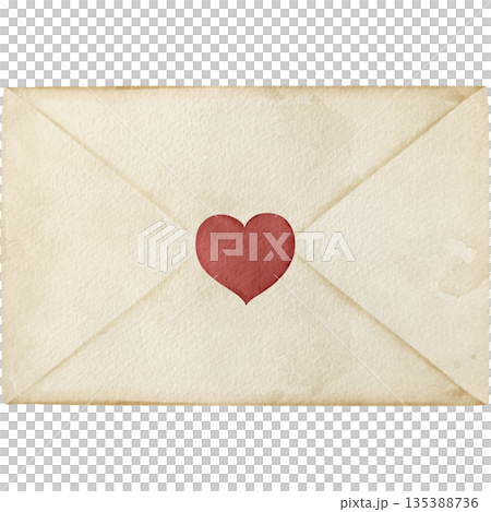 Watercolor love letter and envelope illustration Watercolor love letter and envelope illustration 135388736