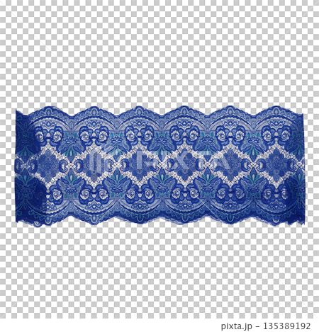 精緻的藍色裝飾蕾絲緞帶材質 135389192