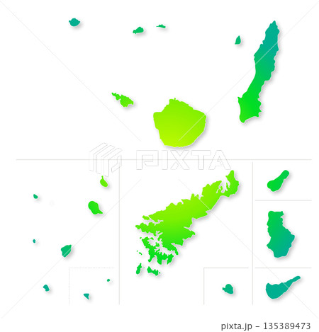 鹿児島県の離島地図 135389473
