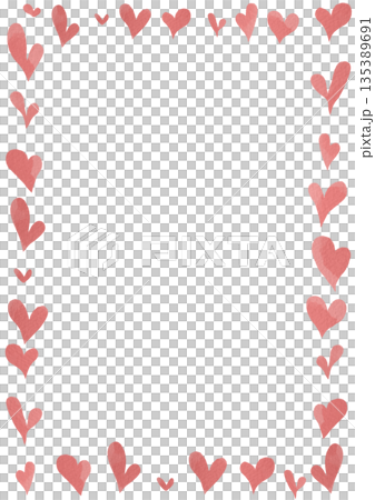Cute watercolor heart frame 135389691