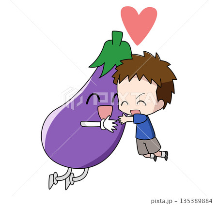 野菜が好きな男の子のイメージイラスト 野菜が好きな男の子のイメージイラスト 135389884