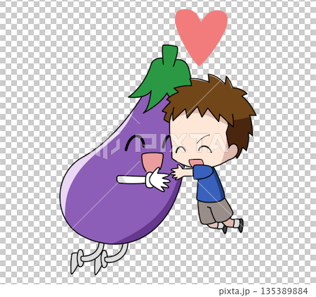 野菜が好きな男の子のイメージイラスト 野菜が好きな男の子のイメージイラスト 135389884