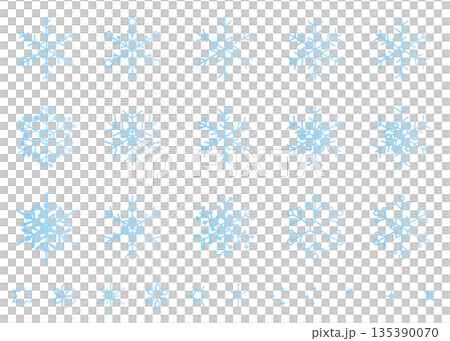 漸層雪花插畫集，向量背景素材，閃光素材 135390070