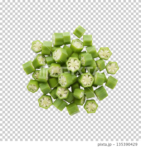 Chopped okra (single portion) 135390429