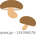 シンプルな椎茸のイラスト 135390578