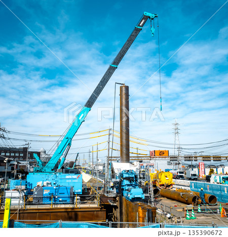 橋の架け替え工事 新河岸川 川越市 2025.12　1:1 ライトカラー 135390672