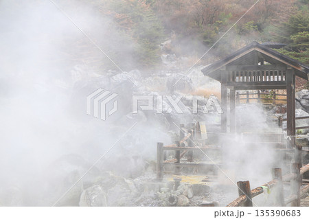硫黄の匂い漂う雲仙地獄谷 お糸地獄の風景 硫黄の匂い漂う雲仙地獄谷 お糸地獄の風景 135390683