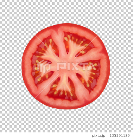 トマトスライスのクローズアップ トマトスライスのクローズアップ 135391189