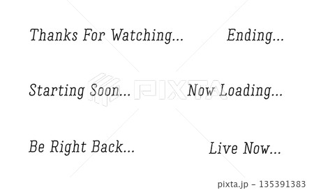 配信に使える便利な英語テキストセット黒背景透過 135391383
