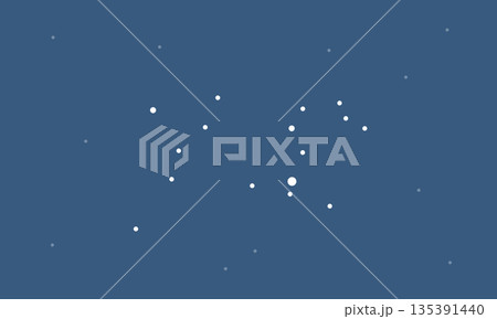 星空を背景に浮かぶしし座のイラスト（星のみで連結線なし） 135391440