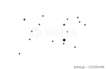 黒い点で表したしし座のイラスト(星のみで連結線なし) 黒い点で表したしし座のイラスト(星のみで連結線なし) 135391446