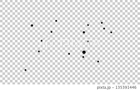黒い点で表したしし座のイラスト(星のみで連結線なし) 黒い点で表したしし座のイラスト(星のみで連結線なし) 135391446