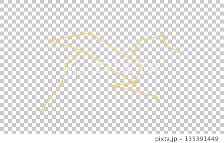 しし座の星座線のイラスト（ゴールド色） 135391449